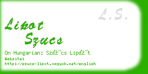 lipot szucs business card